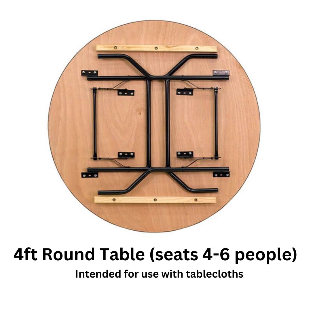 4ft Round Wooden Table